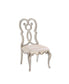 ACME Esteban Side Chair, Beige Fabric & Antique Champagne Finish FredCo