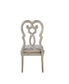 ACME Esteban Side Chair, Beige Fabric & Antique Champagne Finish FredCo