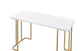 ACME Estie Writing Desk, White & Gold Finish FredCo