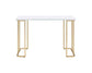 ACME Estie Writing Desk, White & Gold Finish FredCo