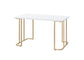 ACME Estie Writing Desk, White & Gold Finish FredCo