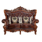 ACME Eustoma Loveseat w/2 Pillows, Cherry Top Grain Leather Match & Walnut 53066 FredCo
