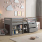 ACME Fabiana Twin Loft Bed w/Storage, Gray Finish FredCo