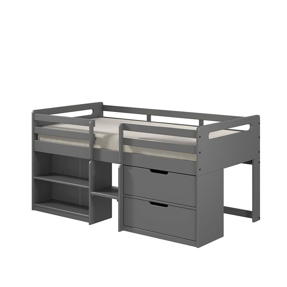 ACME Fabiana Twin Loft Bed w/Storage, Gray Finish FredCo