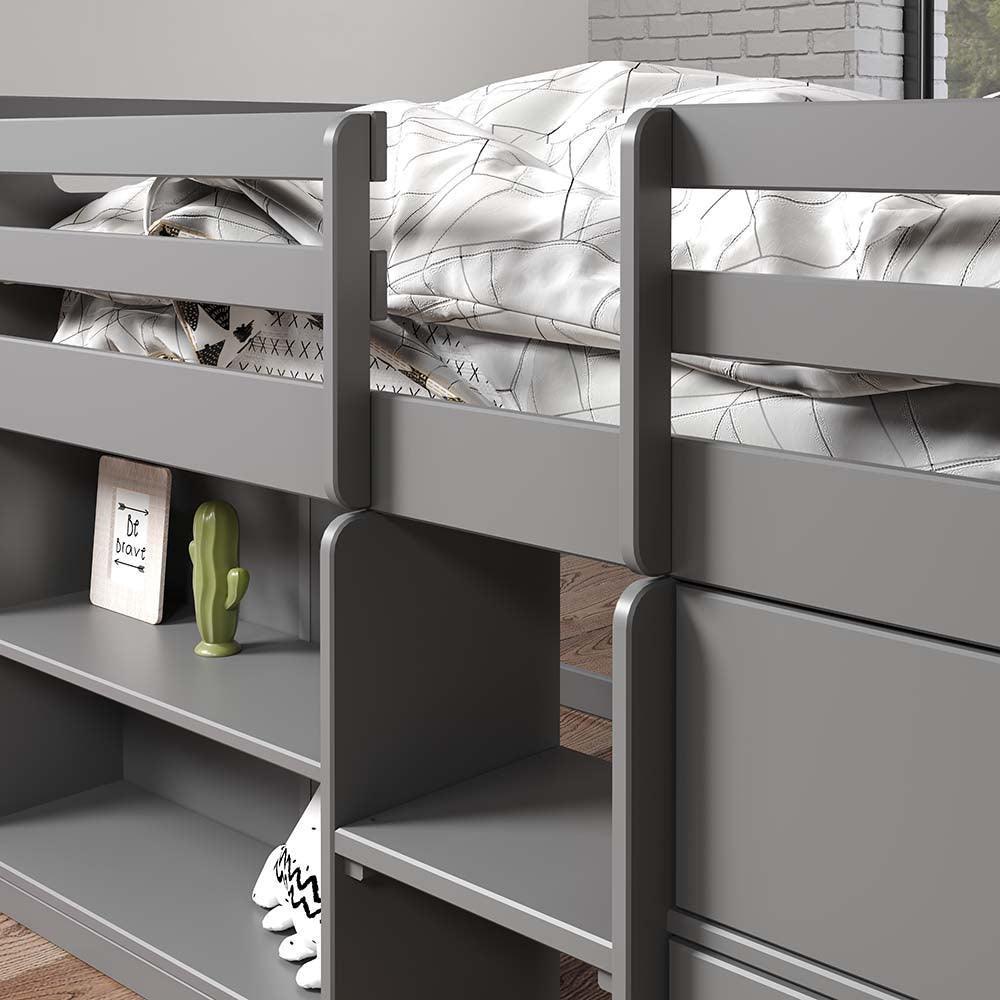 ACME Fabiana Twin Loft Bed w/Storage, Gray Finish FredCo
