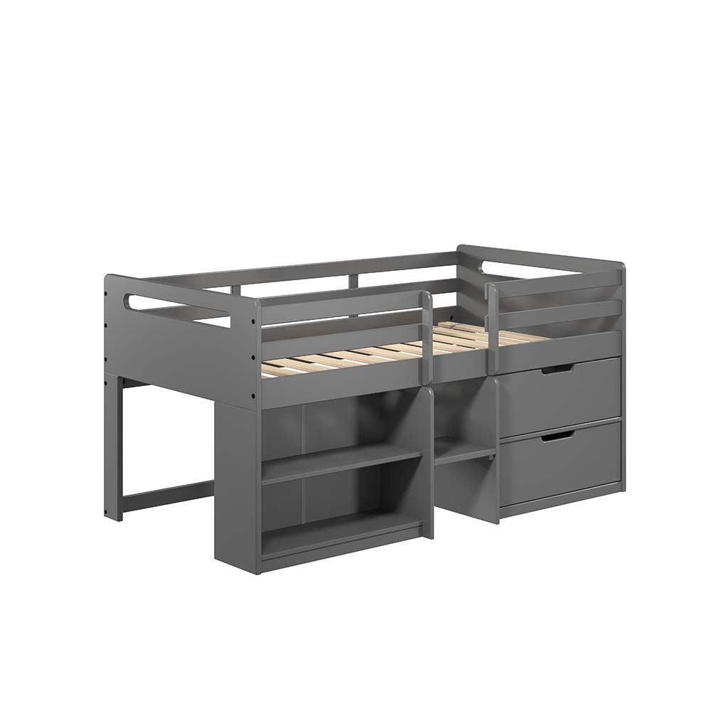 ACME Fabiana Twin Loft Bed w/Storage, Gray Finish FredCo