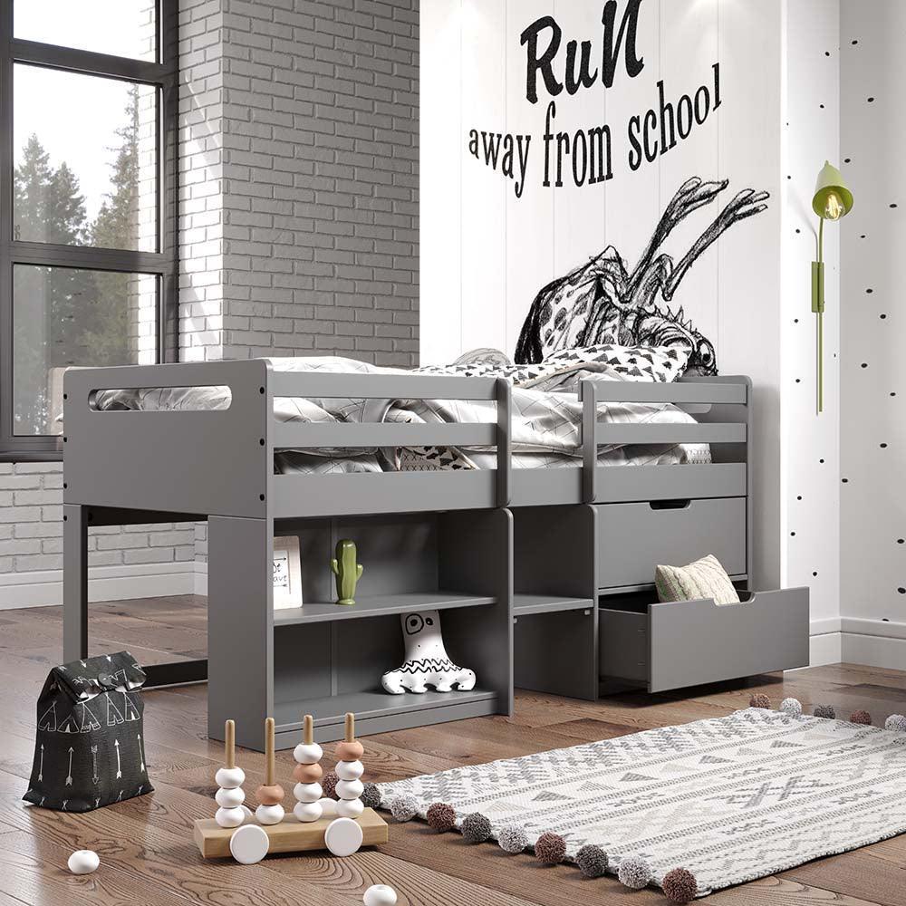 ACME Fabiana Twin Loft Bed w/Storage, Gray Finish FredCo