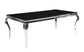 ACME Fabiola Dining Table, Stainless Steel & Black Glass 62070 FredCo
