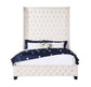 ACME Fabrice Eastern King Bed, Beige Velvet FredCo
