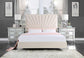 ACME Faiz Eastern King Bed, Beige Velvet FredCo