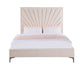 ACME Faiz Queen Bed, Beige Velvet FredCo