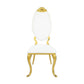 ACME Fallon Side Chair(Set-2), White PU & Mirroed Gold Finish FredCo