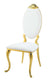 ACME Fallon Side Chair(Set-2), White PU & Mirroed Gold Finish FredCo