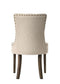 ACME Farren Side Chair, Beige Fabric & Espresso Finish FredCo