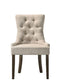 ACME Farren Side Chair, Beige Fabric & Espresso Finish FredCo