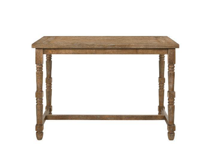 ACME Farsiris Counter Height Table, Weathered Oak Finish FredCo