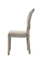 ACME Faustine Side Chair, Tan Fabric & Salvaged Oak Finish FredCo