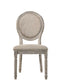 ACME Faustine Side Chair, Tan Fabric & Salvaged Oak Finish FredCo