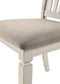 ACME Fedele Side Chair, Tan Fabric & Cream Finish FredCo