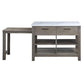 ACME Feivel Kitchen Island w/Pull Out Table, Marble Top & Gray Finish FredCo