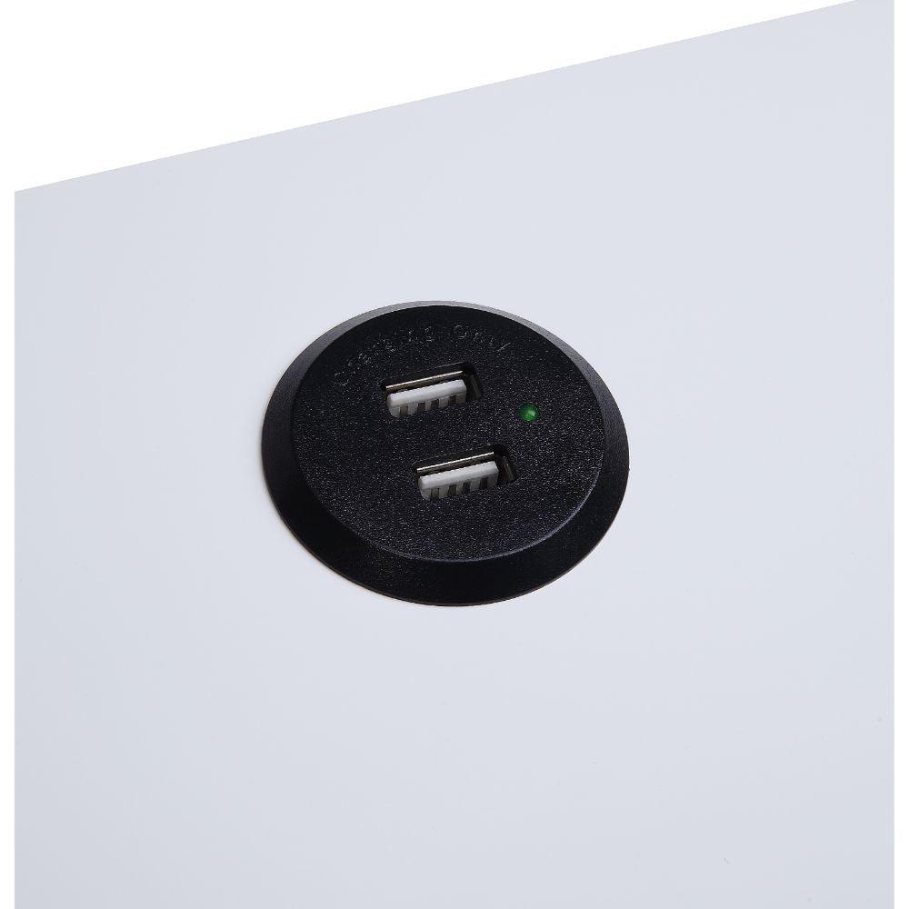 ACME Fierce Side Table (USB Charging Dock), White & Black FredCo