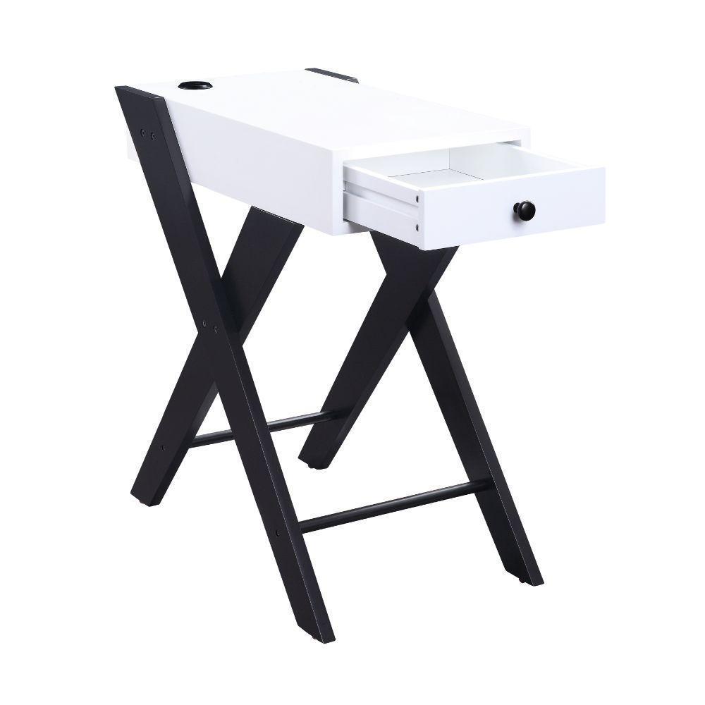 ACME Fierce Side Table (USB Charging Dock), White & Black FredCo