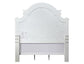 ACME Florian Queen Bed , Beige PU & Antique White Finish FredCo