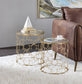 ACME Flowie Nesting Table, Clear Glass & Gold Finish FredCo