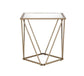 ACME Fogya End Table, Mirrored & Champagne Gold Finish FredCo