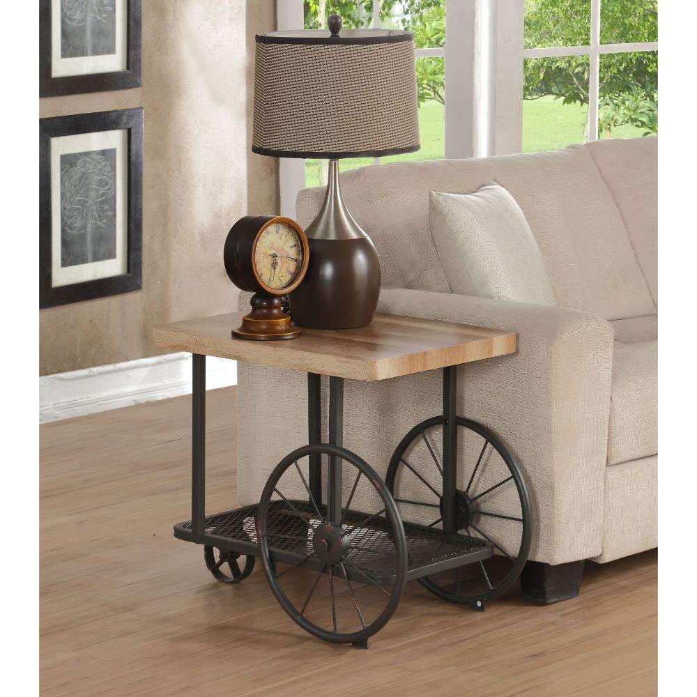 ACME Francie End Table, Oak & Antique Gray FredCo