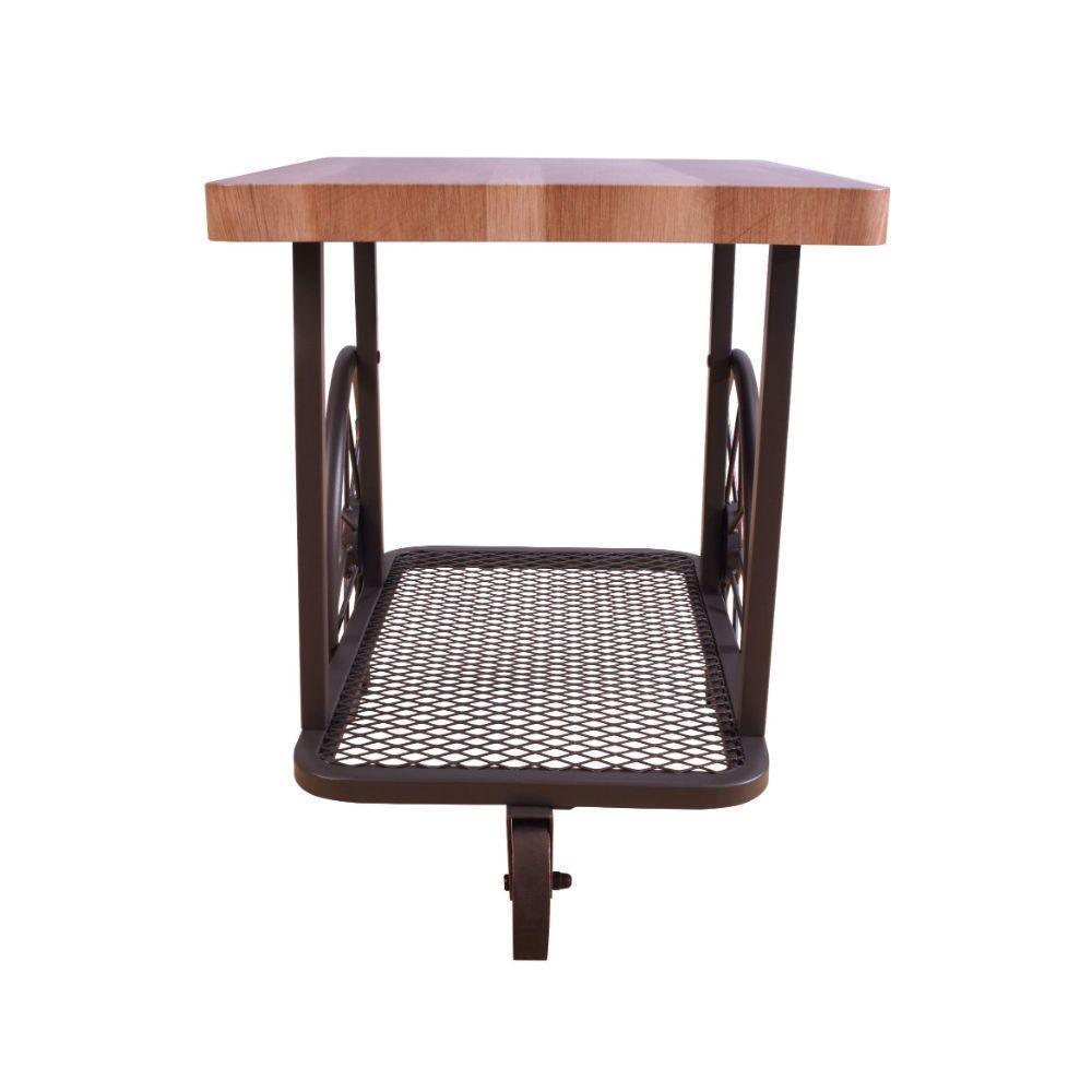 ACME Francie End Table, Oak & Antique Gray FredCo