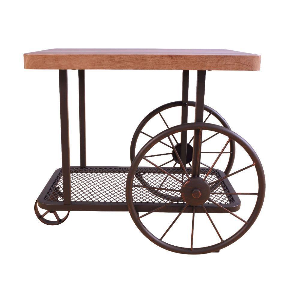 ACME Francie End Table, Oak & Antique Gray FredCo