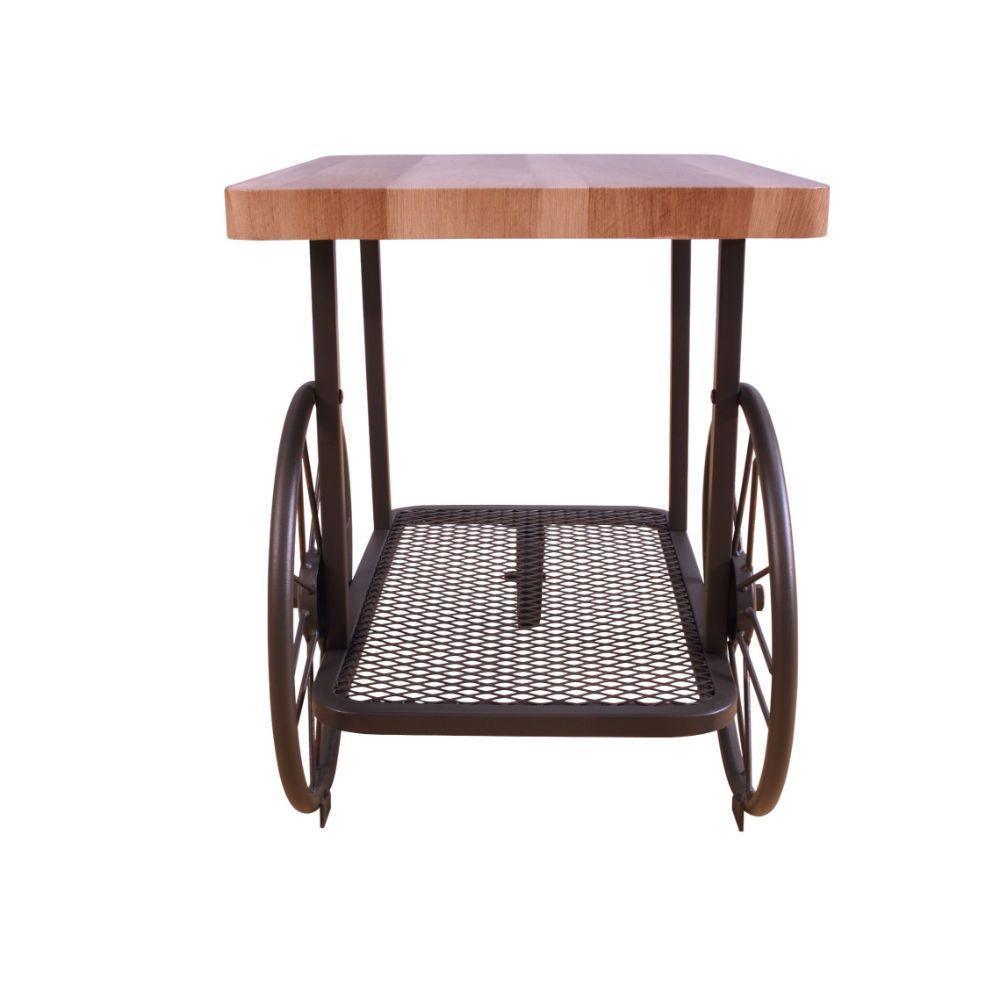 ACME Francie End Table, Oak & Antique Gray FredCo