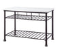 ACME Freyja Kitchen Island, White Cultured Stone & Gray Finish FredCo