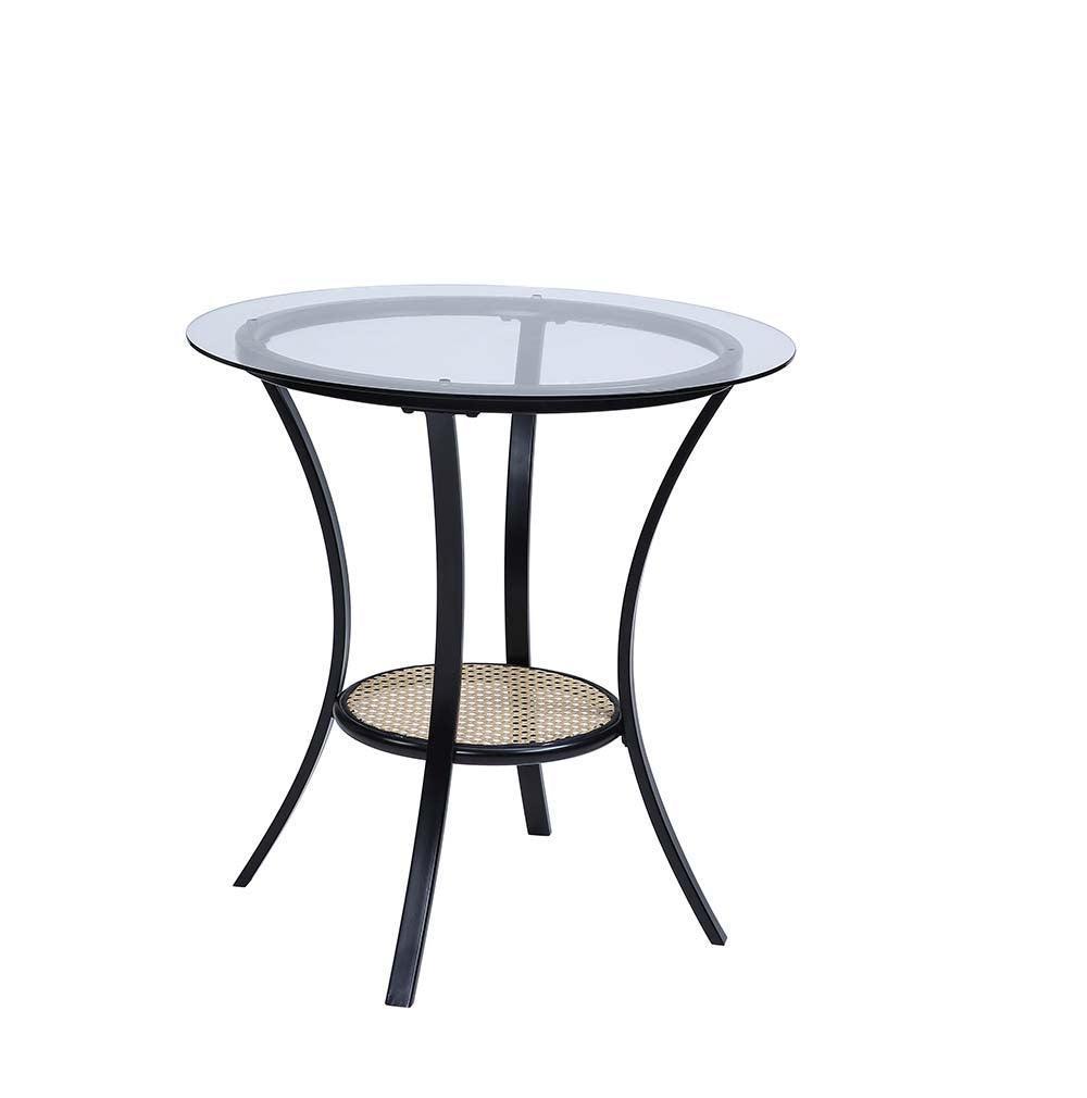 ACME Frydel 3 Pcs Set Table & Chairs, Black Finish FredCo
