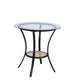 ACME Frydel 3 Pcs Set Table & Chairs, Black Finish FredCo