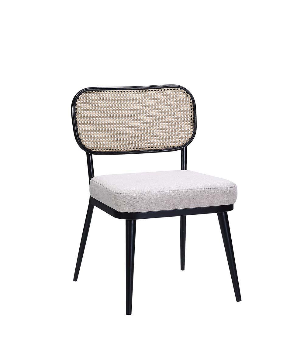 ACME Frydel 3 Pcs Set Table & Chairs, Black Finish FredCo