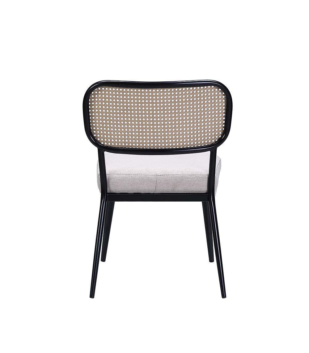 ACME Frydel 3 Pcs Set Table & Chairs, Black Finish FredCo
