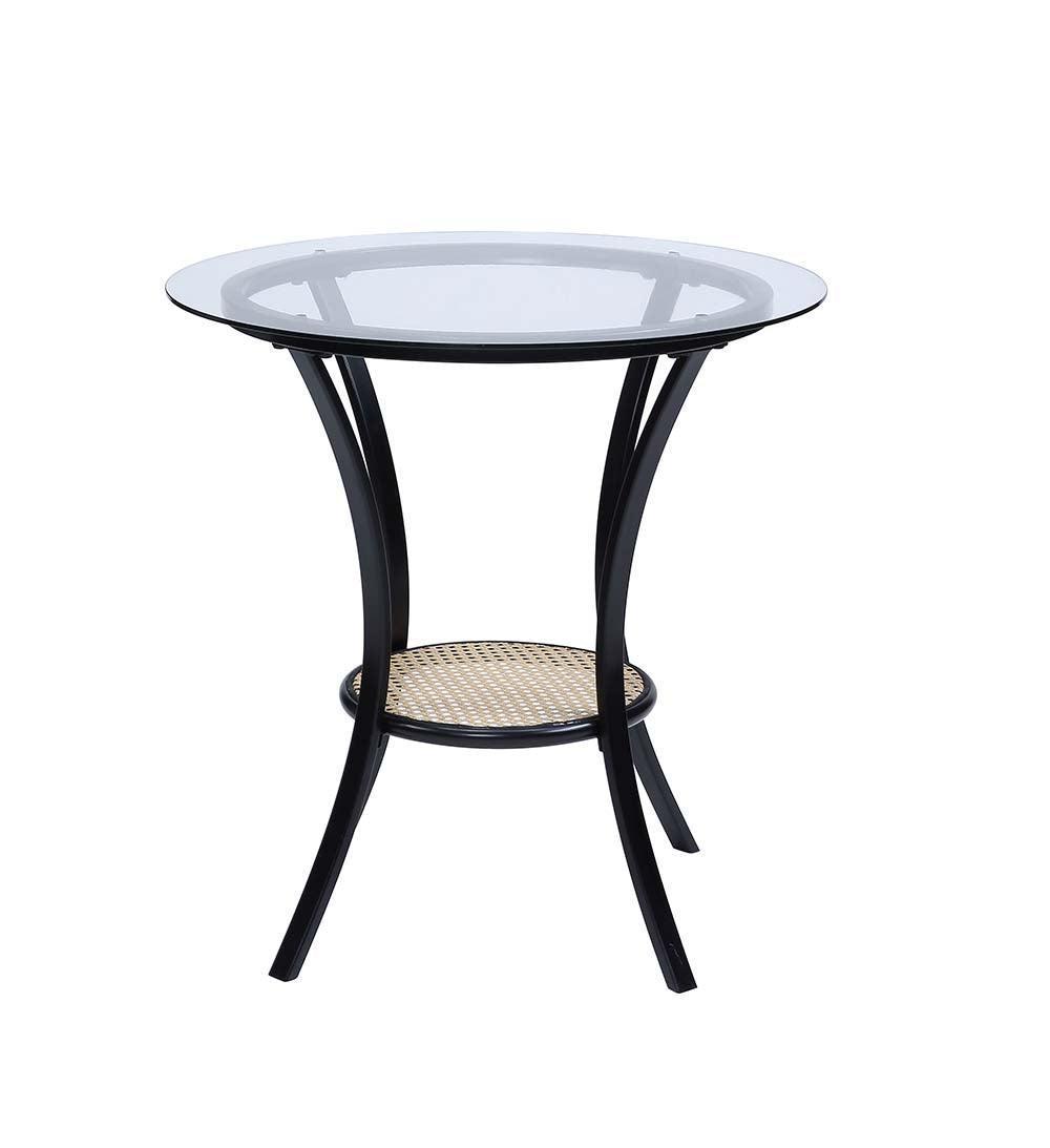 ACME Frydel 3 Pcs Set Table & Chairs, Black Finish FredCo
