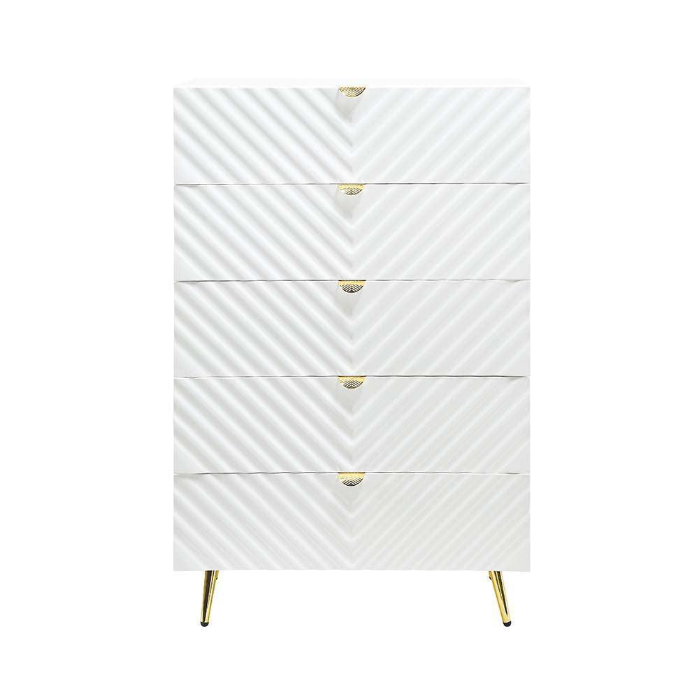 ACME Gaines Chest, White High Gloss Finish FredCo