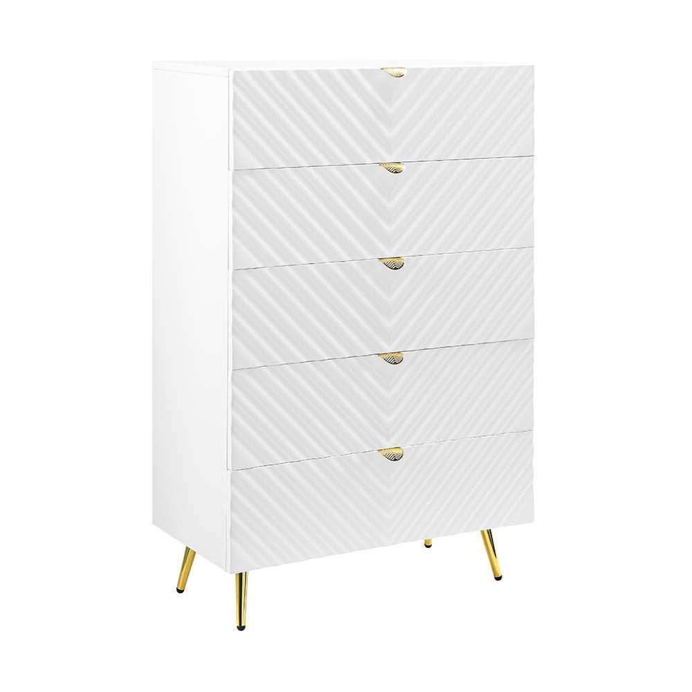 ACME Gaines Chest, White High Gloss Finish FredCo