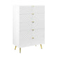 ACME Gaines Chest, White High Gloss Finish FredCo