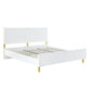 ACME Gaines Eastern King Bed, White High Gloss Finish FredCo