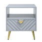 ACME Gaines End Table, Gray High Gloss Finish FredCo