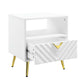 ACME Gaines End Table, White High Gloss Finish FredCo