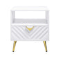 ACME Gaines End Table, White High Gloss Finish FredCo