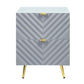 ACME Gaines Nightstand, Gray High Gloss Finish FredCo