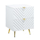 ACME Gaines Nightstand, White High Gloss Finish FredCo