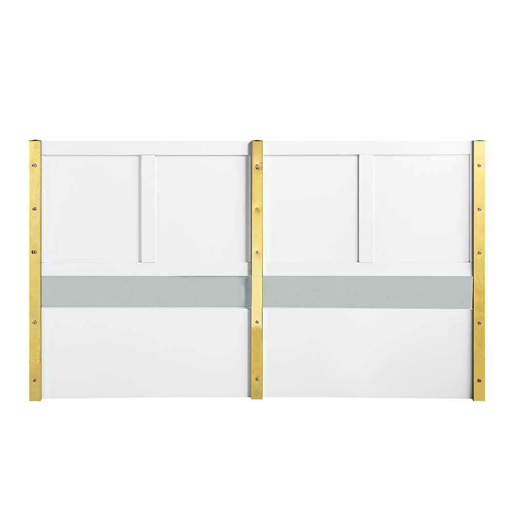 ACME Gaines Queen Bed, White High Gloss Finish FredCo