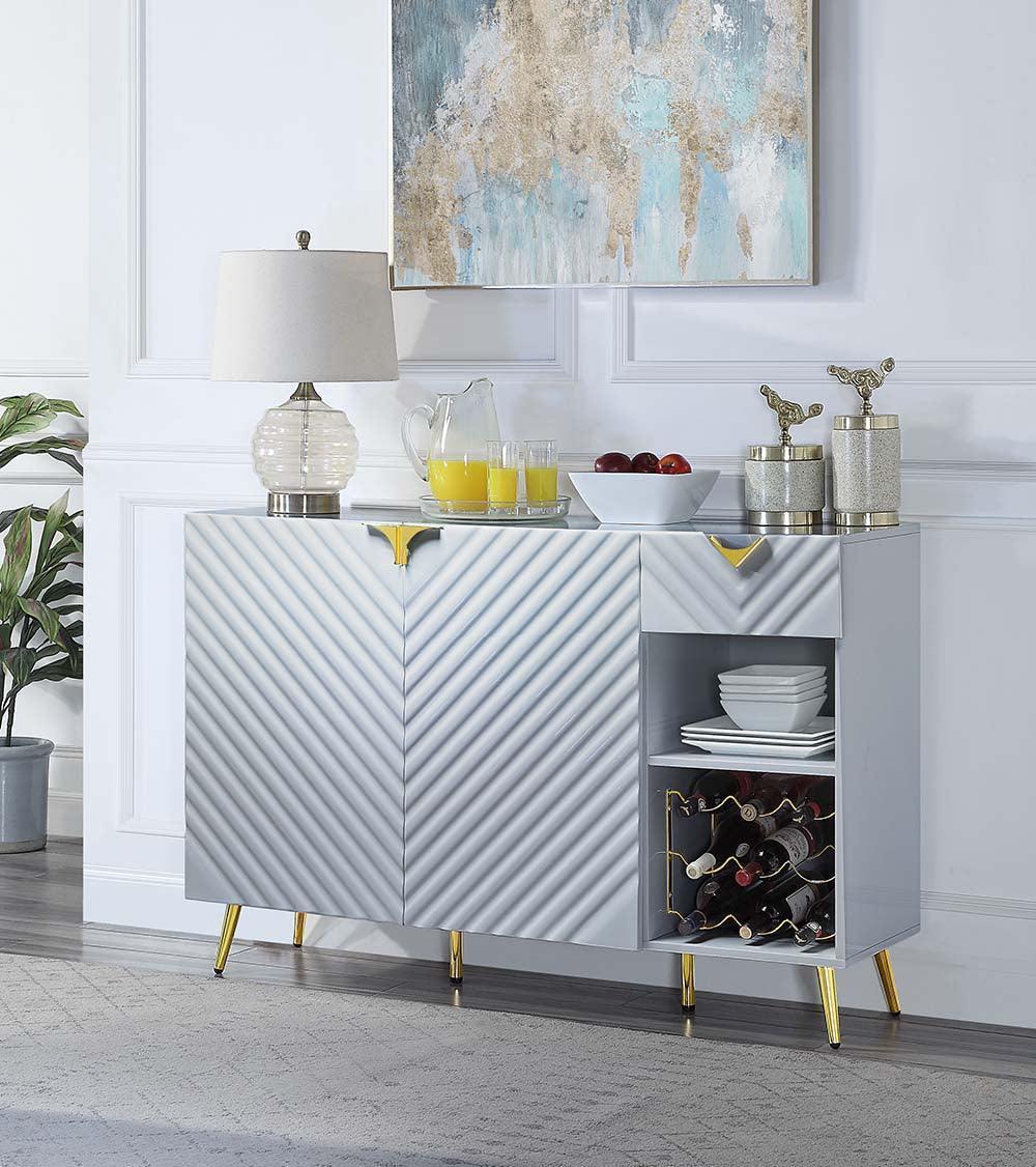 ACME Gaines Server, Gray High Gloss Finish FredCo